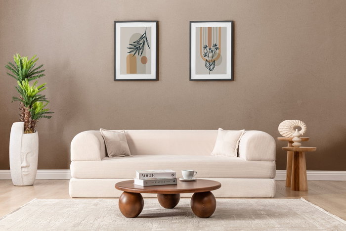 Atelier Del Sofa Legom Eco - Sofá-Cama de 3 Plazas Crema